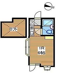 サザンクロス ワンルームの間取図画像