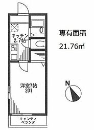 リビオン 1Kの間取図画像