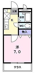 ジュネス 1階1Kの間取り