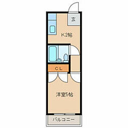 ハイネス南品川 1Kの間取図画像