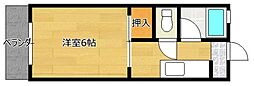 サンコーポ中村 1Kの間取図画像