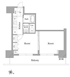 メゾン・ド・ヴィレ麻布台 10階2Kの間取り