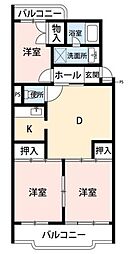 エントピア勝田台 3DKの間取図画像