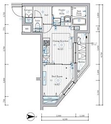大田区矢口2丁目マンション 1DKの間取図画像