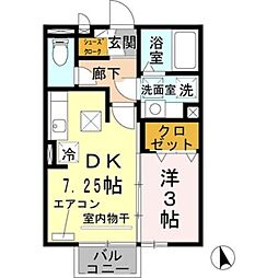 ハイツエンカウンター 1DKの間取図画像