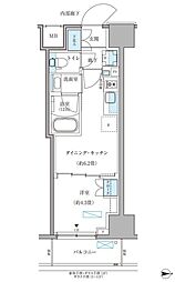 パークアクシス住吉ガーデンスクエア 1DKの間取図画像