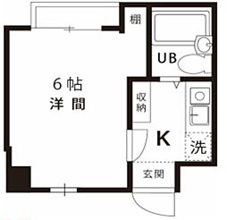 グランバリュー国立 1階1Kの間取り