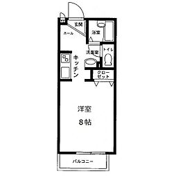 ベルフィーユ青葉台 ワンルームの間取図画像