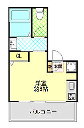 Cube神田 ワンルームの間取図画像