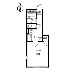 アムールＫ・Ｔ・Ｔ・Ｍ 1階1Kの間取り