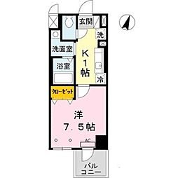 神戸高速東西線 新開地駅 徒歩2分の賃貸マンション 9階1Kの間取り