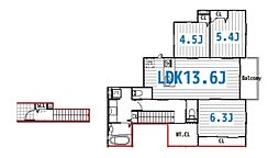 アルタス北国分 3LDKの間取図画像