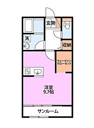 enishi de 六花 ワンルームの間取図画像