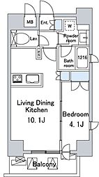 ルジェンテ・バリュ上野 6階1LDKの間取り