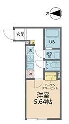 JR相模線 南橋本駅 徒歩3分の賃貸アパート 3階1Kの間取り