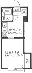 ハイツローゼ 1Kの間取図画像