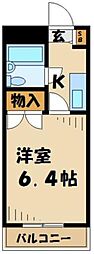京王相模原線 京王堀之内駅 徒歩7分の賃貸マンション 1階1Kの間取り