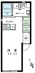 ルーナクレシェンテ早稲田 1階1Kの間取り