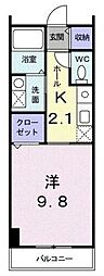 キューズ・リヴィエール 1Kの間取図画像