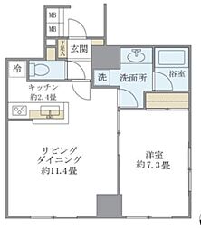 KDXレジデンス秋葉原 1LDKの間取図画像