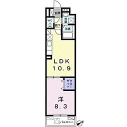 グランシャルマン 1LDKの間取図画像