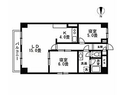 チュリス西麻布 2LDKの間取図画像