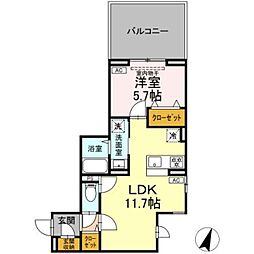 セレスティア鷺宮II 1LDKの間取図画像
