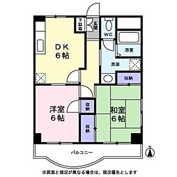 ハウス21ＯＧＡＷＡ 1階2DKの間取り