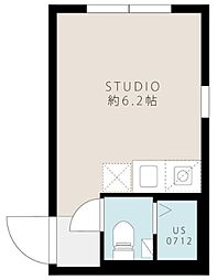 プロト大岡山II 地下1階ワンルームの間取り