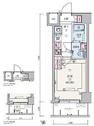 リヴシティ武蔵浦和 4階1Kの間取り