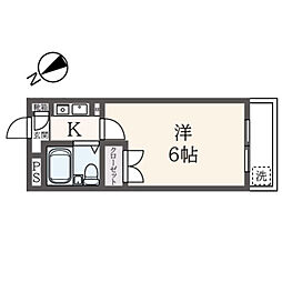 ニイノパレス川崎 1Kの間取図画像