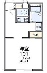 レオパレスクレストD 1Kの間取図画像