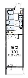 クレイノメゾン東橋本 1Kの間取図画像