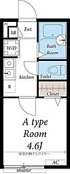 リブリ・ラメール 1Kの間取図画像