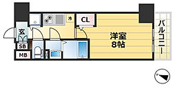 エスプレイス神戸ハーバーランド 5階1Kの間取り