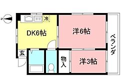 WildCat一橋 2DKの間取図画像