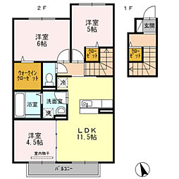 ＢＩＧ ＪＯＹ ＹＡＭＡＴＯ 2階3LDKの間取り