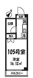 都営浅草線 馬込駅 徒歩11分の賃貸マンション 1階1Kの間取り