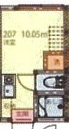 ゴールデンヒルズ 2階ワンルームの間取り