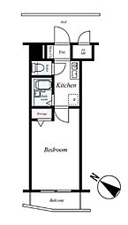 プレール三田 1Kの間取図画像