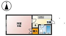 フミルハウス 1Kの間取図画像