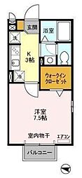 ステラコート 1Kの間取図画像