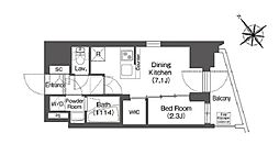 コンフォリア東大井2 10階1DKの間取り