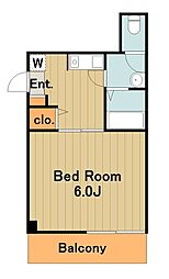 リヴェールイノウエ 3階1Kの間取り