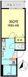 エムキューブ北綾瀬 1Kの間取図画像