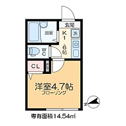 ALBA亀有 1階1Kの間取り