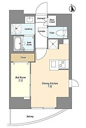 Villa Crest Higashi Ueno 1DKの間取図画像