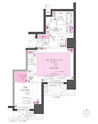 ZOOM東神田 1LDKの間取図画像