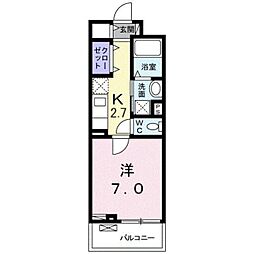 グレイス 1Kの間取図画像