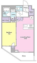 都営浅草線 西馬込駅 徒歩8分の賃貸マンション 1階1LDKの間取り